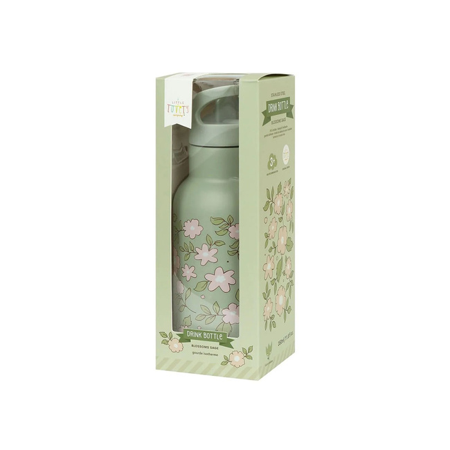 Kubek ze słomką dla dzieci Blossoms Sage 350 ml - A Little Lovely Company