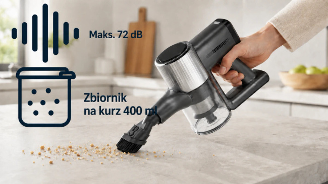 Extralink Home | Odkurzacz bezprzewodowy pionowy 2w1 | 150W | R-706