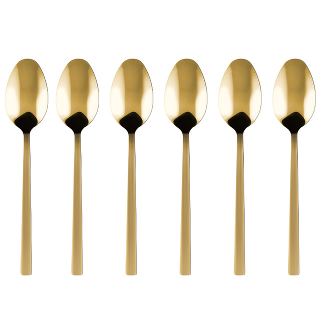 Komplet 6 Łyżeczek Do Herbaty Piano Gold W Pudełku 29507