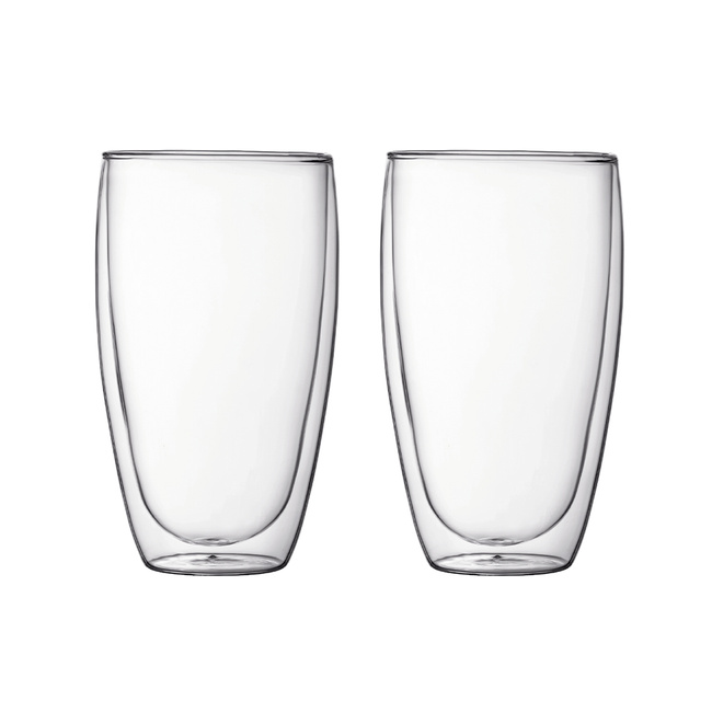 Szklanki z podwójną ścianką Pavina 450 ml 2 szt. transparent