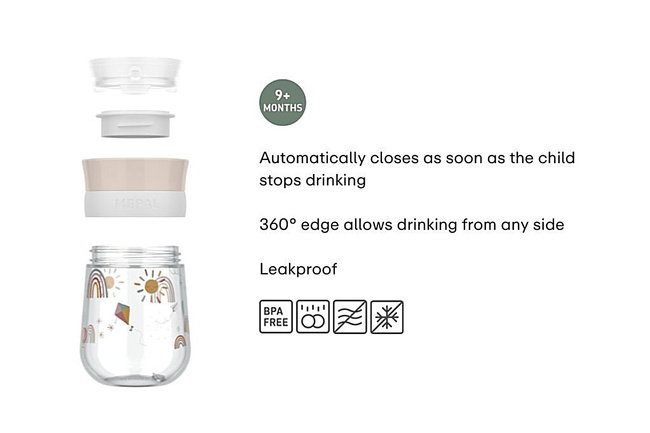 Kubek Dziecięcy Treningowy Do Nauki Picia Mio 300 Ml Sunshine & Rainbow - Mepal