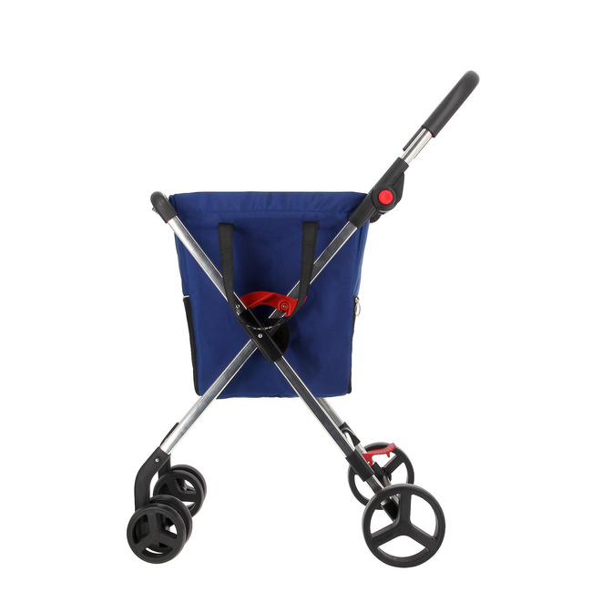 Wózek na zakupy Rolser Mini Basket MF M4B, niebieski, 4 koła, torba 40 do 59 l
