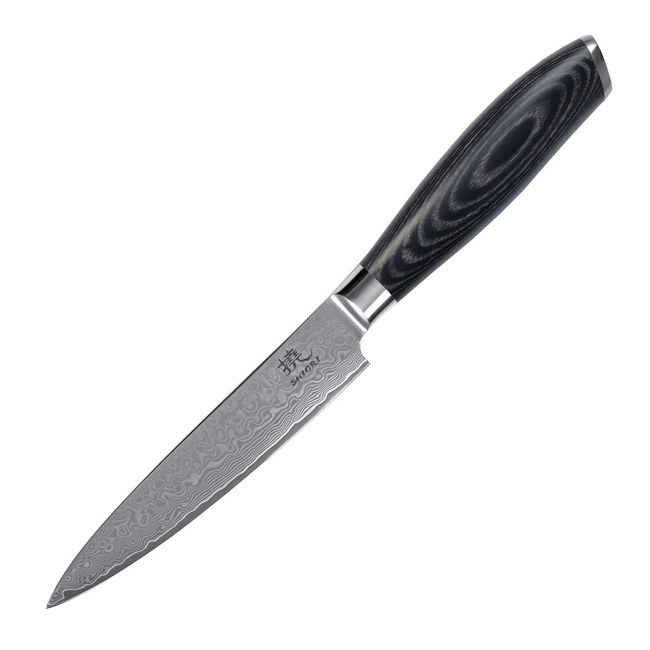 Shiori - 3-Set Kuro Murō + Santoku + Sifu - Zestaw Trzech Noży Ze Stali Damasceńskiej