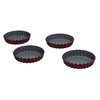 Zestaw Czterech Form Do Pieczenia Tart 10x10cm Bordowe - Tognana