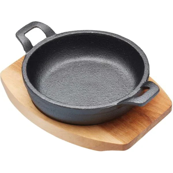 Patelnia żeliwna z rączkami z deską do serwowania 12,5 cm - Artesà