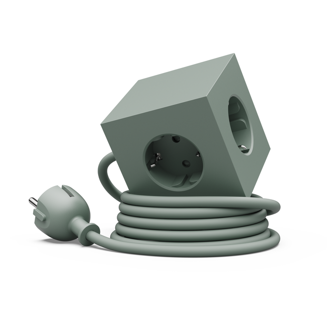 Listwa zasilająca Square 1 z podwójnym Usb-c 30 w i magnetyczną podstawą 1,8 m - zielona - Avolt