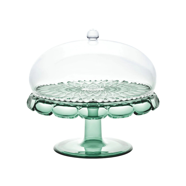 Patera na ciasto z kloszem Guzzini Vanity 30 cm, zielona matcha