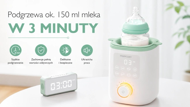 Podgrzewacz do butelek Momcozy MW02 Nutri Smart z kąpielą wodną i lampką