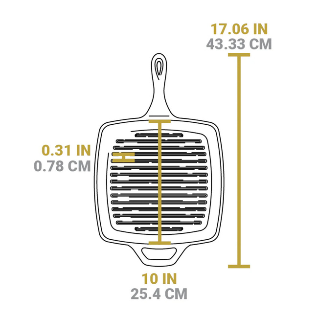Patelnia żeliwna grillowa 26.5cm Fish - Lodge