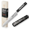 Nóż do pieczywa Dellinger Carbon Fiber Octagon 21,5 cm, stal damasceńska VG-10