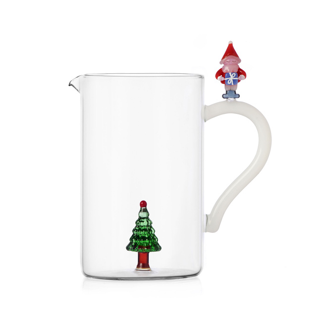 Dzbanek szklany Ichendorf Milano Christmas Tales z choinką i Mikołajem, 1500 ml