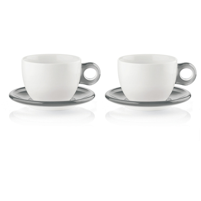 Set of 2 Breakfast Cups with Saucers - Guzzini