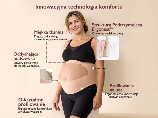 Pas ciążowy Momcozy Pregnancy Belly Band, cielisty, rozmiar M