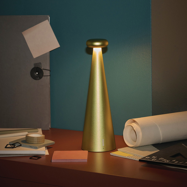 Lampa stołowa, Fluorescencyjny żółty Bedin - Alessi