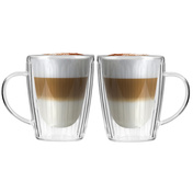 Komplet 2 szklanek z uchem z podwójną ścianką 250 ml Livio Duo 1654