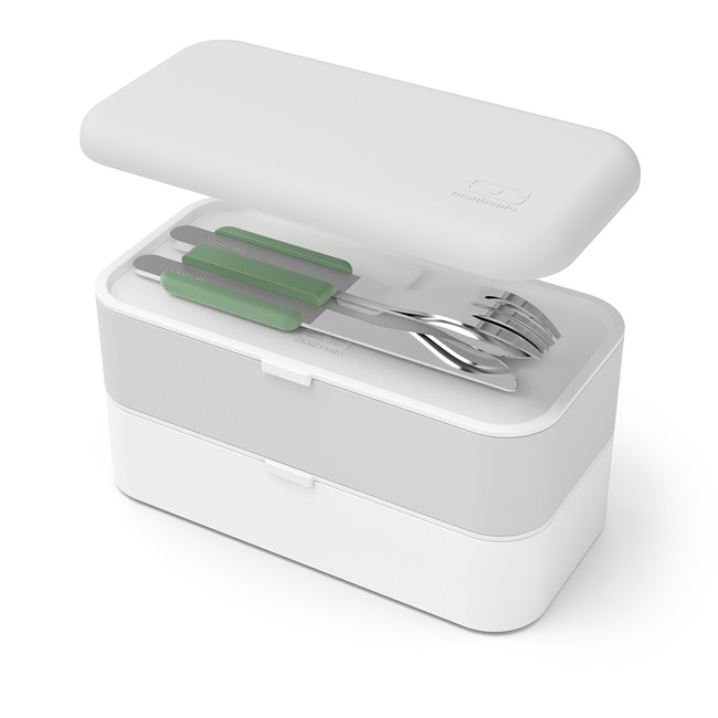 Monbento Slim Box Sztućce Na Wynos W Etui Green Natural