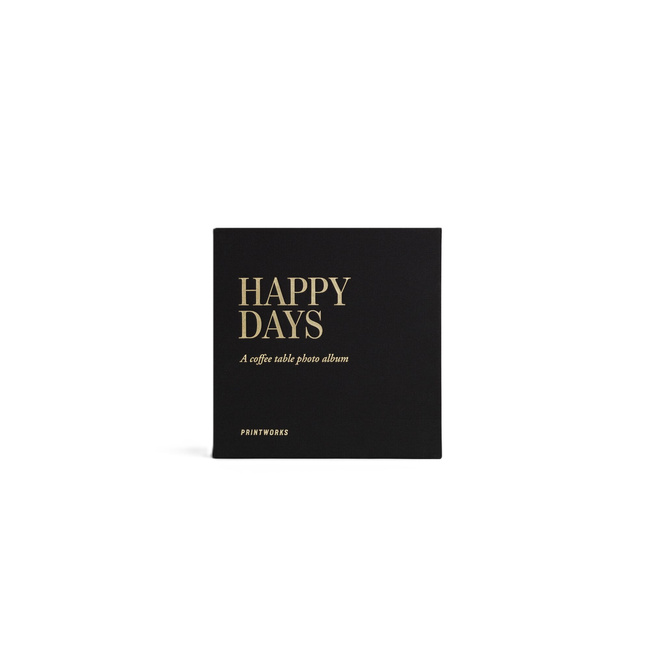 Album na zdjęcia Printworks Happy Days S, czarny, czarne karty, 24 x 24 cm
