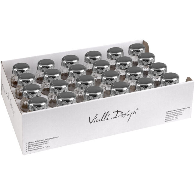 Display Ze Słoiczkami Na Przyprawy Vilagio 24 Szt. Srebrne 1296 - Vialli Design