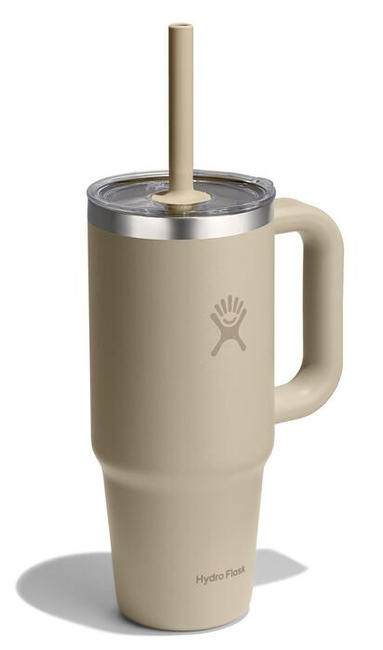 Kubek termiczny Hydro Flask Travel Tumbler 24 oz (710 ml) z uchwytem i słomką, Oat