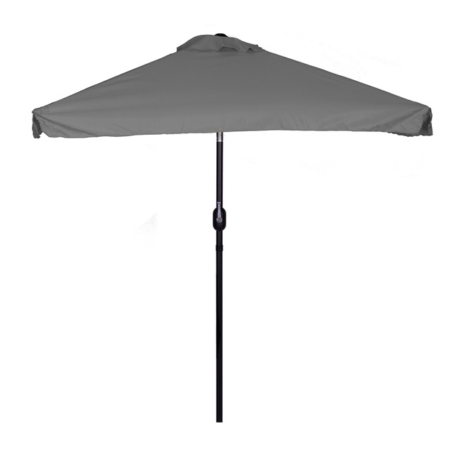 Prostokątny Duży Parasol Ogrodowy Skośny Łamany Z Korbą Szary 200 X 140 Cm