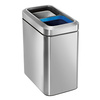Kosz do segregacji Simplehuman Slim Open CW1470, 20 l (2 x 10 l), stal szczotkowana