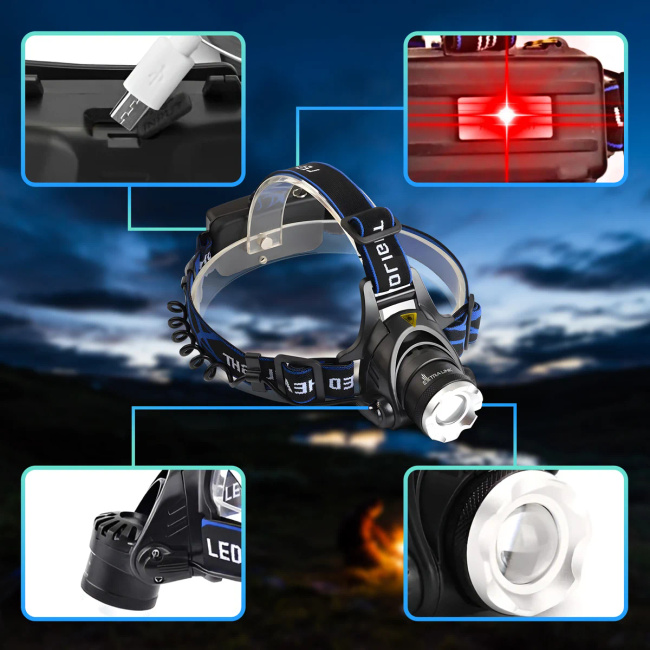 Extralink EFL-057 Loki Latarka Czołowa LED USB Ładowanie Akumulator Outdoor Sport