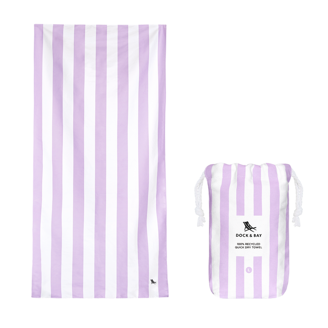 Ręcznik plażowy, Szybkoschnący - Lombok Lilac L 160x90cm - Dock & Bay