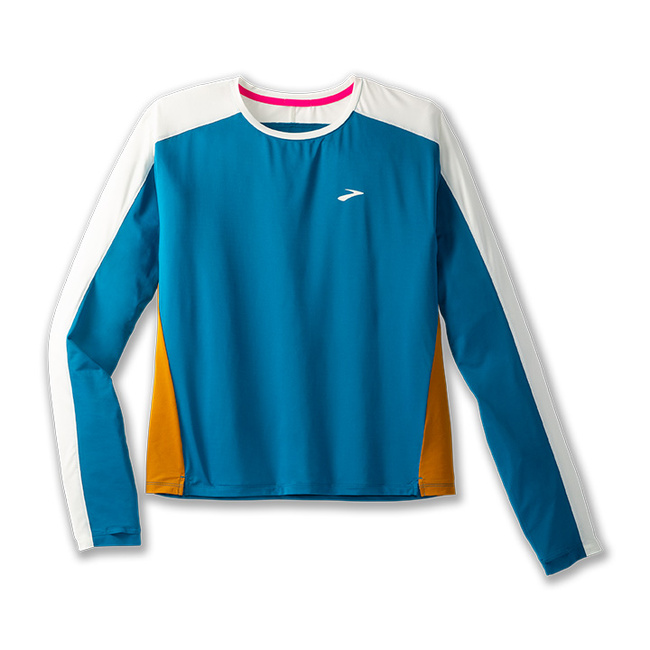 Sprint Free Long Sleeve 2.0 damska koszulka do biegania z długimi rękawami niebieska  - Brooks-running
