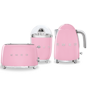 Zestaw Smeg Czajnik + Toster na 2 kromki + Wyciskarka do cytrusów pastelowy róż