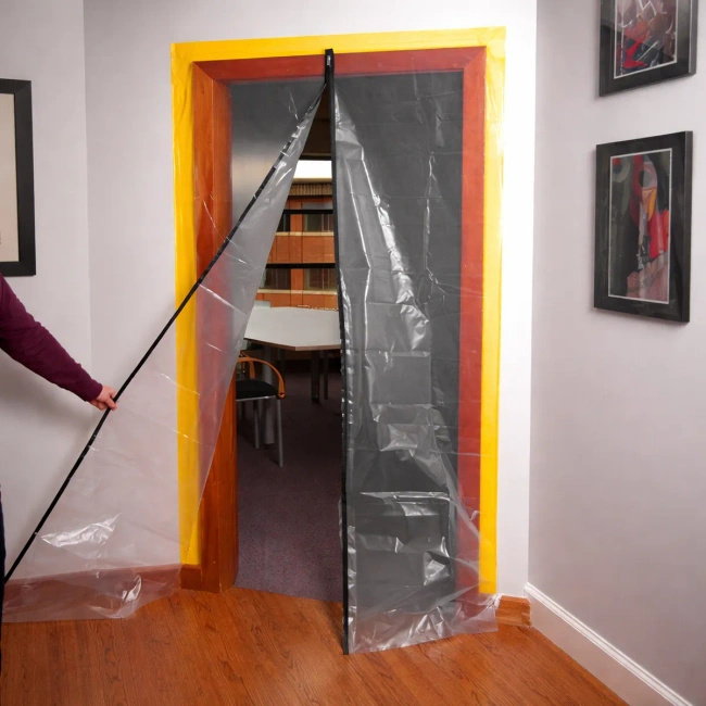 Kurtyna przeciwpyłowa Extralink XXL z prostym zamkiem, 230 x 135 cm