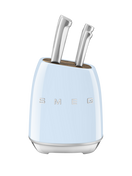 Smeg - Blok z zestawem 6 noży z niemieckiej stali nierdzewnej 50's style KBSF02PB Pastelowy błękit