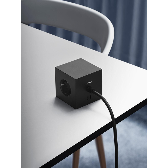 listwy zasilające z podwójnym usb-c 30 w i podstawą magnetyczną 3 m czarna - avolt