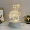 Extralink Home | Lampka nocna Miś Serce 3d | Iluzja optyczna do sypialni Usb
