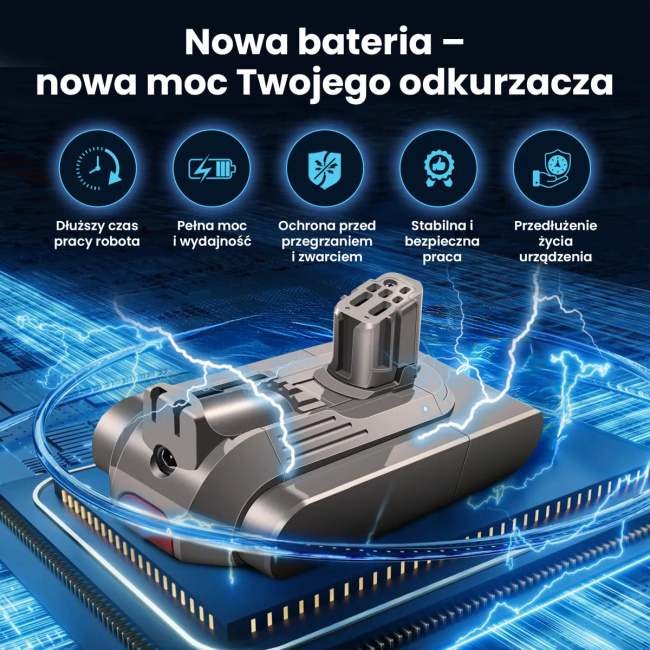 Extralink | Bateria, akumulator do odkurzacza, zamiennik dla Dyson V12 | 25.2v 2500mah