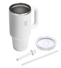 Biały kubek termiczny Hydro Flask 32 oz Travel Tumbler z uchwytem i słomką