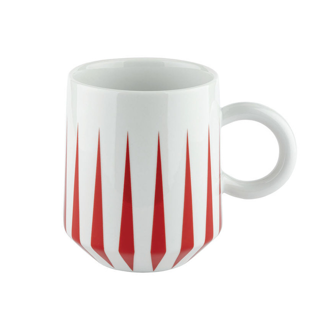 Kubek porcelanowy Alessi Delight NZ09, czerwony, 380 ml