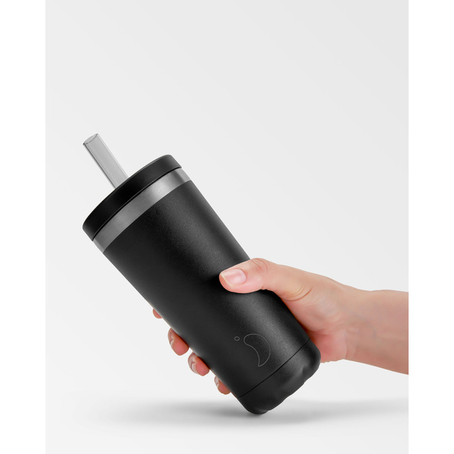 Termiczny kubek ze słomką Chilly's 500 ml czarny