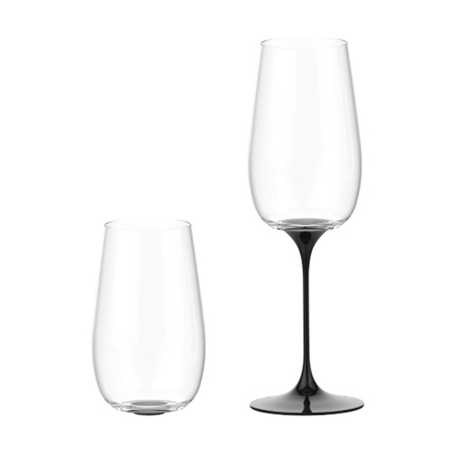 Kieliszki do wina musującego Trebonn SplitGlass Origini Trento, czarne, 560 ml, 2 szt.