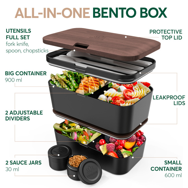 Lunchbox Nestable - Walnut Black - 1500ml - Umami