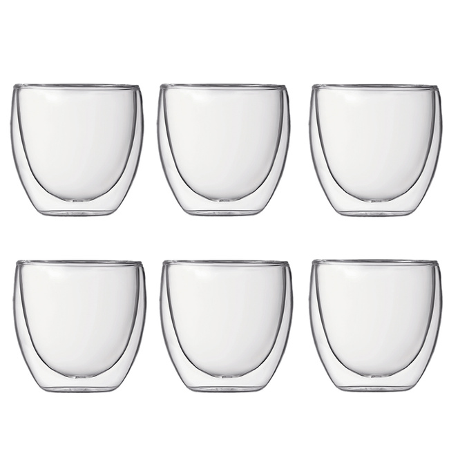 Szklanki z podwójną ścianką 6 szt. Pavina 80 ml transparent