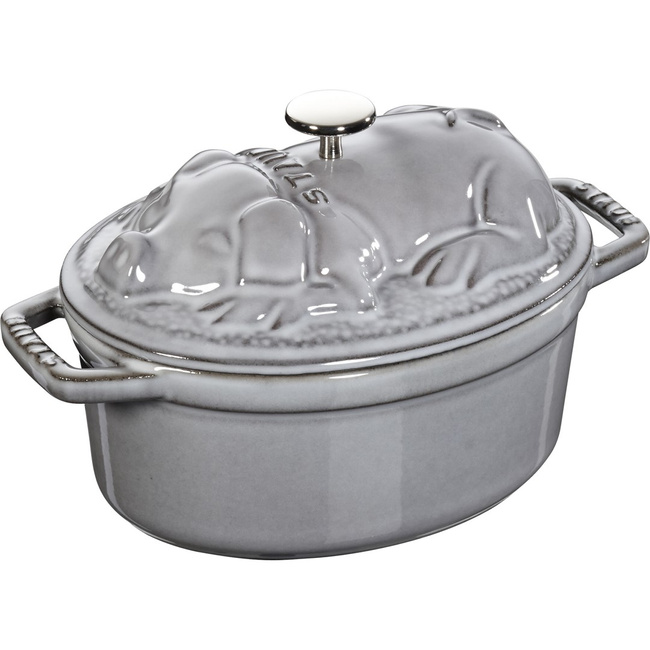 Special Cocotte Garnek Żeliwny Owalny Świnia 1 Ltr, Szary - Staub