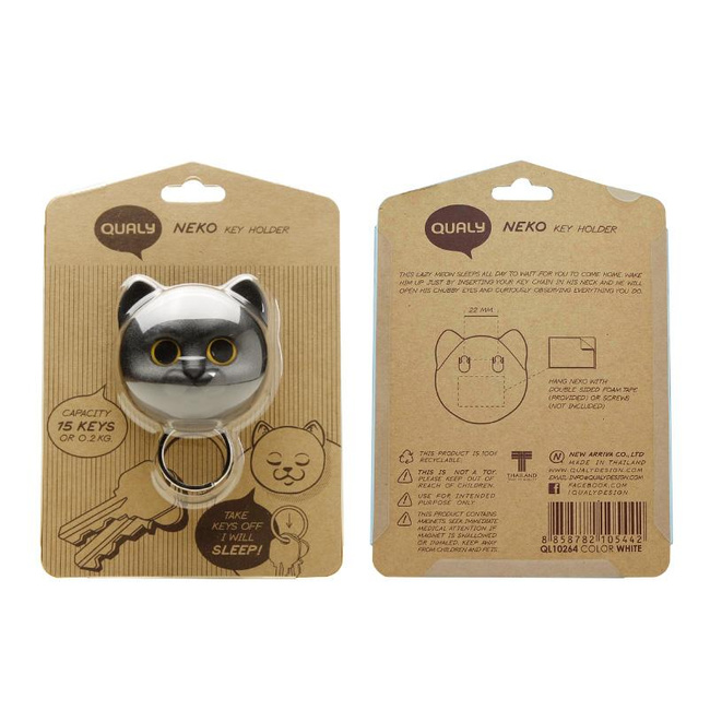 Wieszak na klucze Neko Cat Ql10264-Gy - Qualy