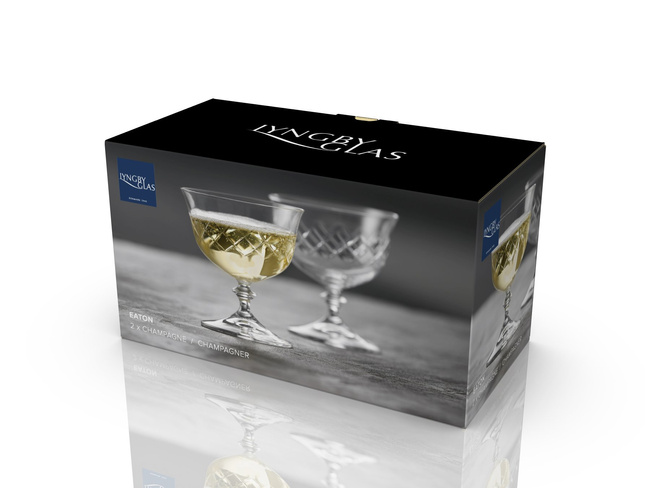 Kieliszki do szampana ze szkła kryształowego Eaton 280 ml 2 sztuki - Lyngby glas