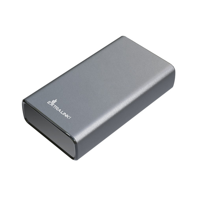 Powerbank Extralink EPB-126 20000 mAh, Power Delivery 45 W, USB-C, srebrny