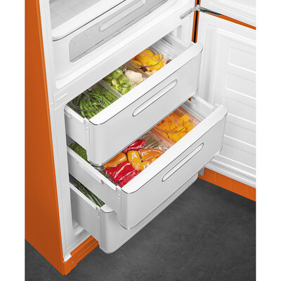 Smeg - Chłodziarko-zamrażarka FAB32ROR6 50'S RETRO STYLE - pomarańczowy