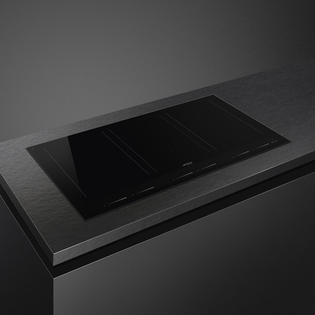 Smeg - Płyta Indukcyjna, 90 Cm, Linea, Black Linea Sim1964D Czarne Szkło