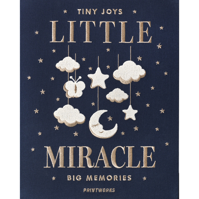 Album na zdjęcia dziecka Printworks Little Miracle, haftowany, niebieski, 60 stron