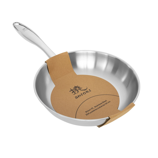 Shiori - Stainless Steel 304 Patelnia Bez Powłoki Indukcja 24 Cm