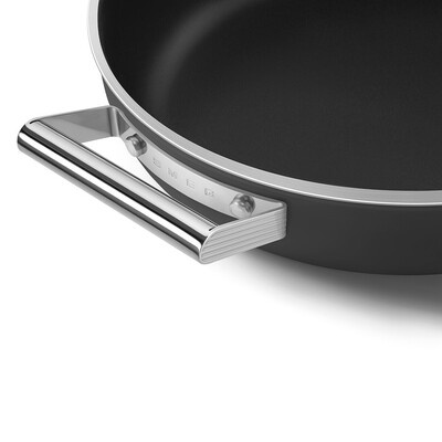 Smeg - Głęboka patelnia o średnicy 28 cm DPF2812BLM - czarny
