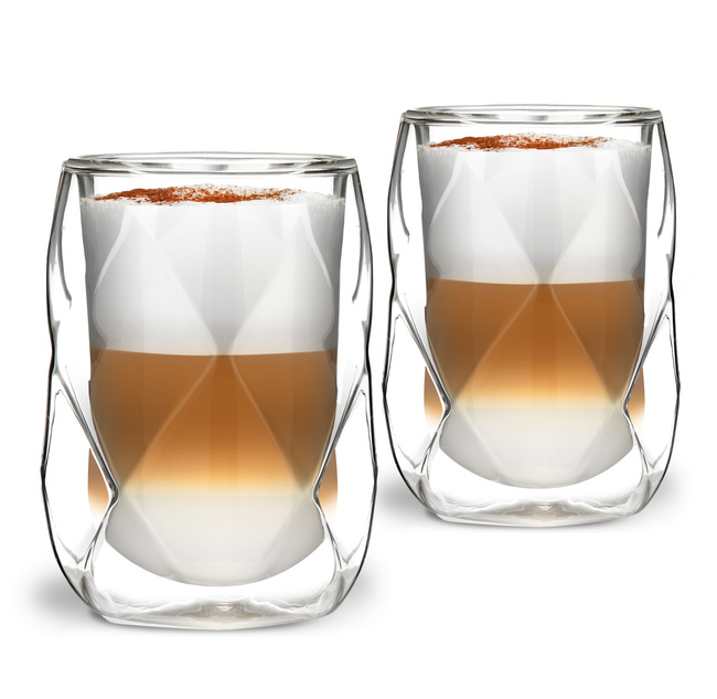 Szklanki z podwójną ścianką Vialli Design Geo, 350 ml, komplet 2 szt.